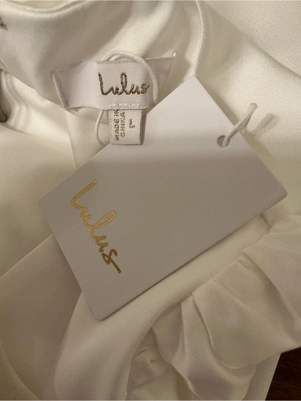 NWT Lulu’s Effortlessly Sensational White Satin Backless Maxi Wedding Dress L XL - Picture 11 of 11